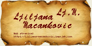 Ljiljana Macanković vizit kartica